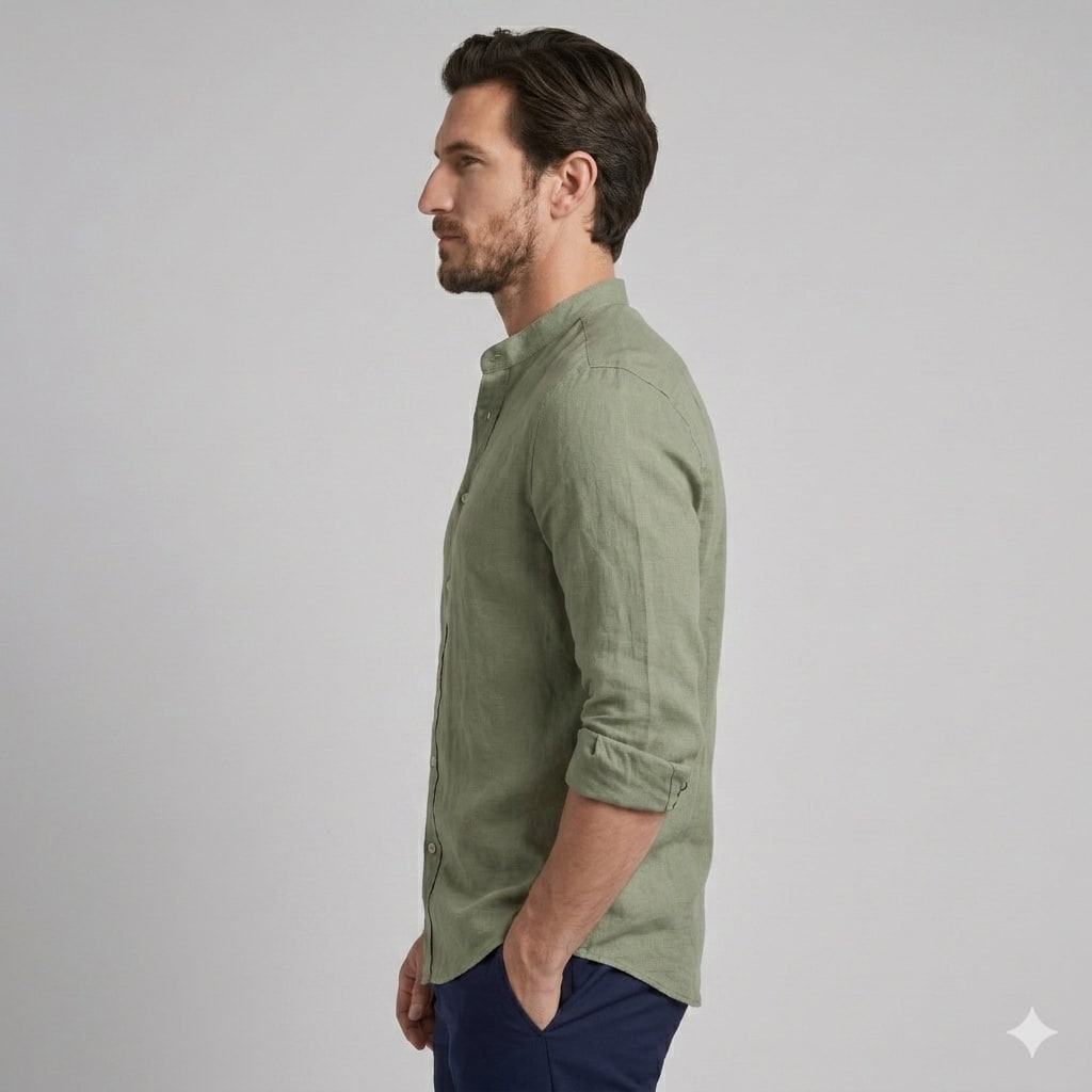 Hollis Band Collar Long Sleeve Shirt_3