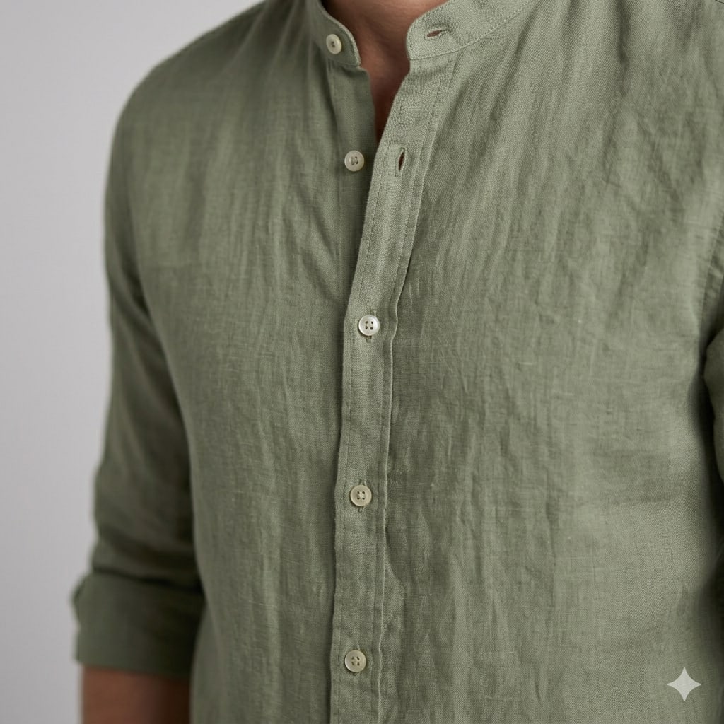 Hollis Band Collar Long Sleeve Shirt_5