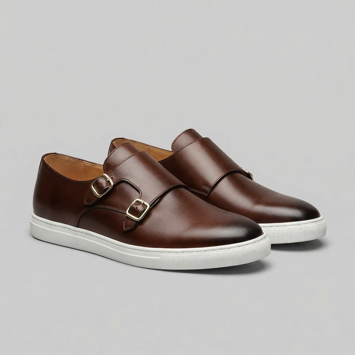 Rowland Faux Leather Double Monk Shoes
