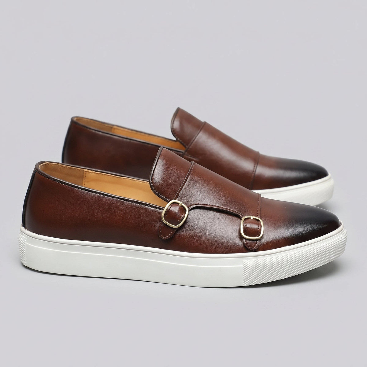 Rowland Faux Leather Double Monk Shoes