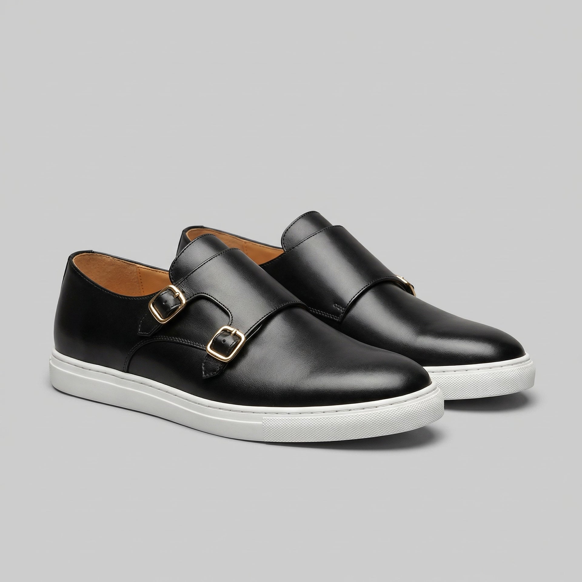 Rowland Faux Leather Double Monk Shoes
