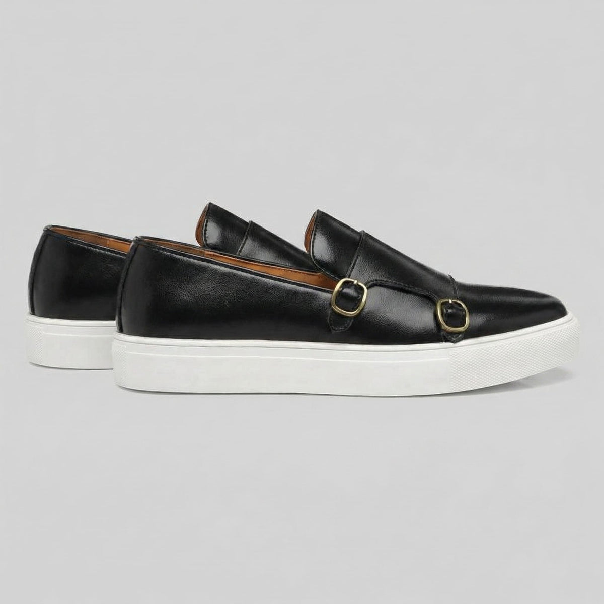 Rowland Faux Leather Double Monk Shoes