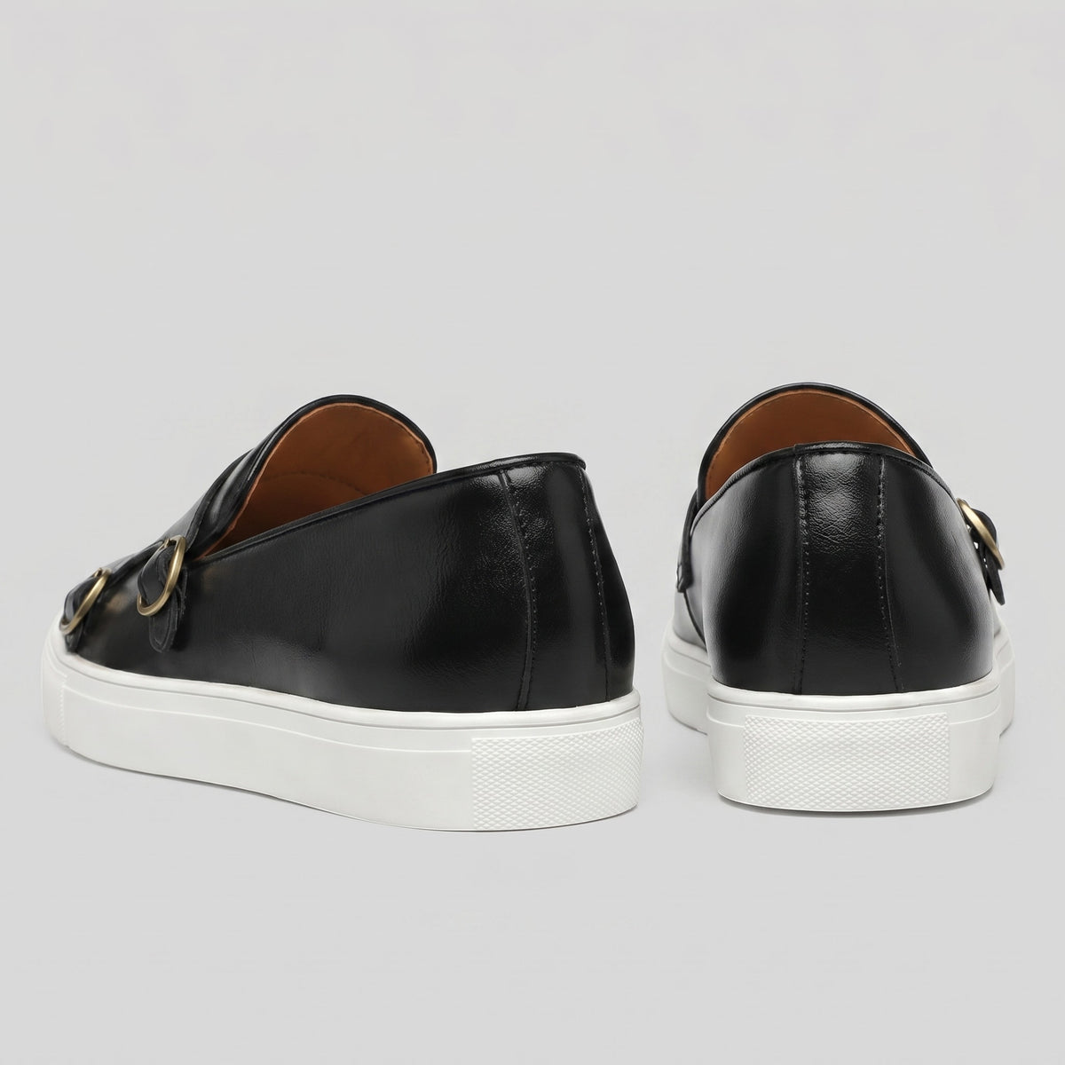 Rowland Faux Leather Double Monk Shoes