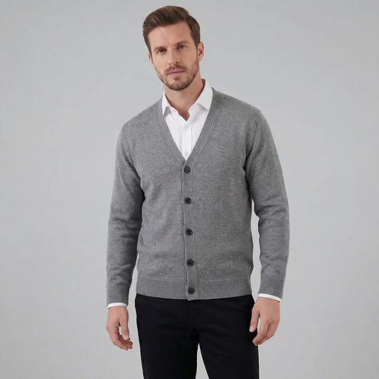 Everett Knit V Neck Cardigan_1
