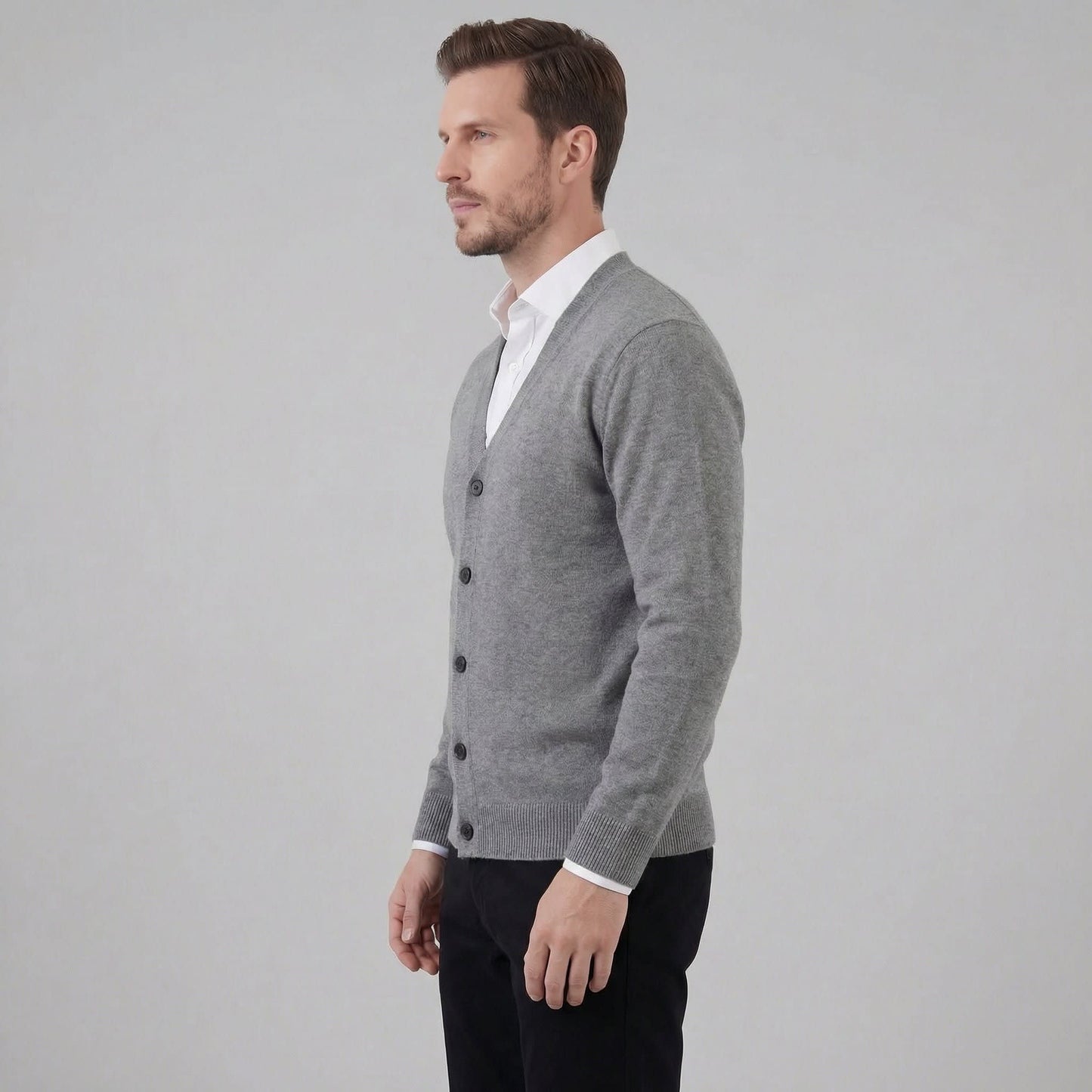 Everett Knit V Neck Cardigan_2