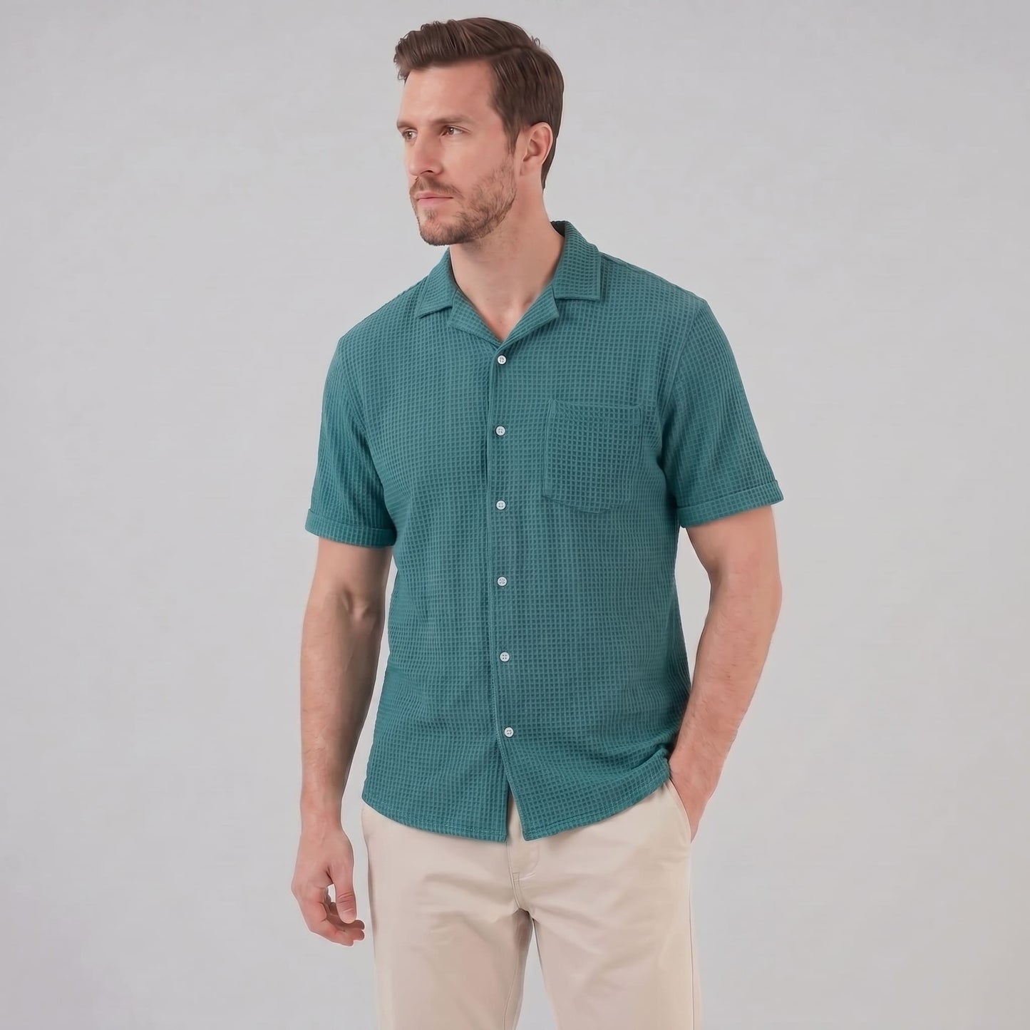 Houston Waffle Knit Camp Collar Shirt_11