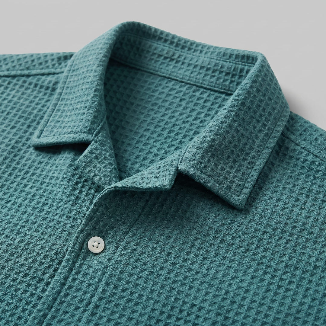 Houston Waffle Knit Camp Collar Shirt
