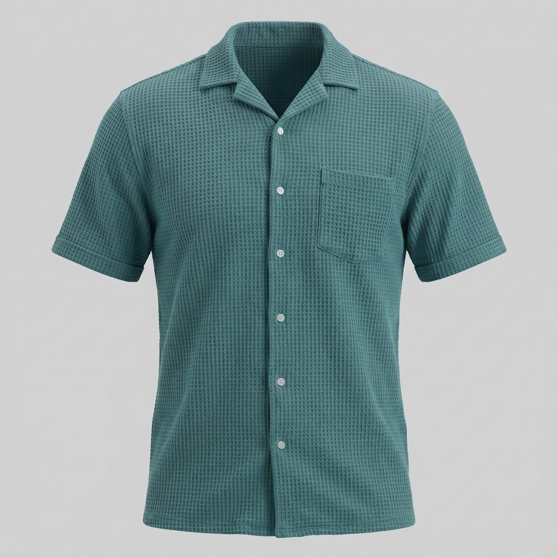 Houston Waffle Knit Camp Collar Shirt