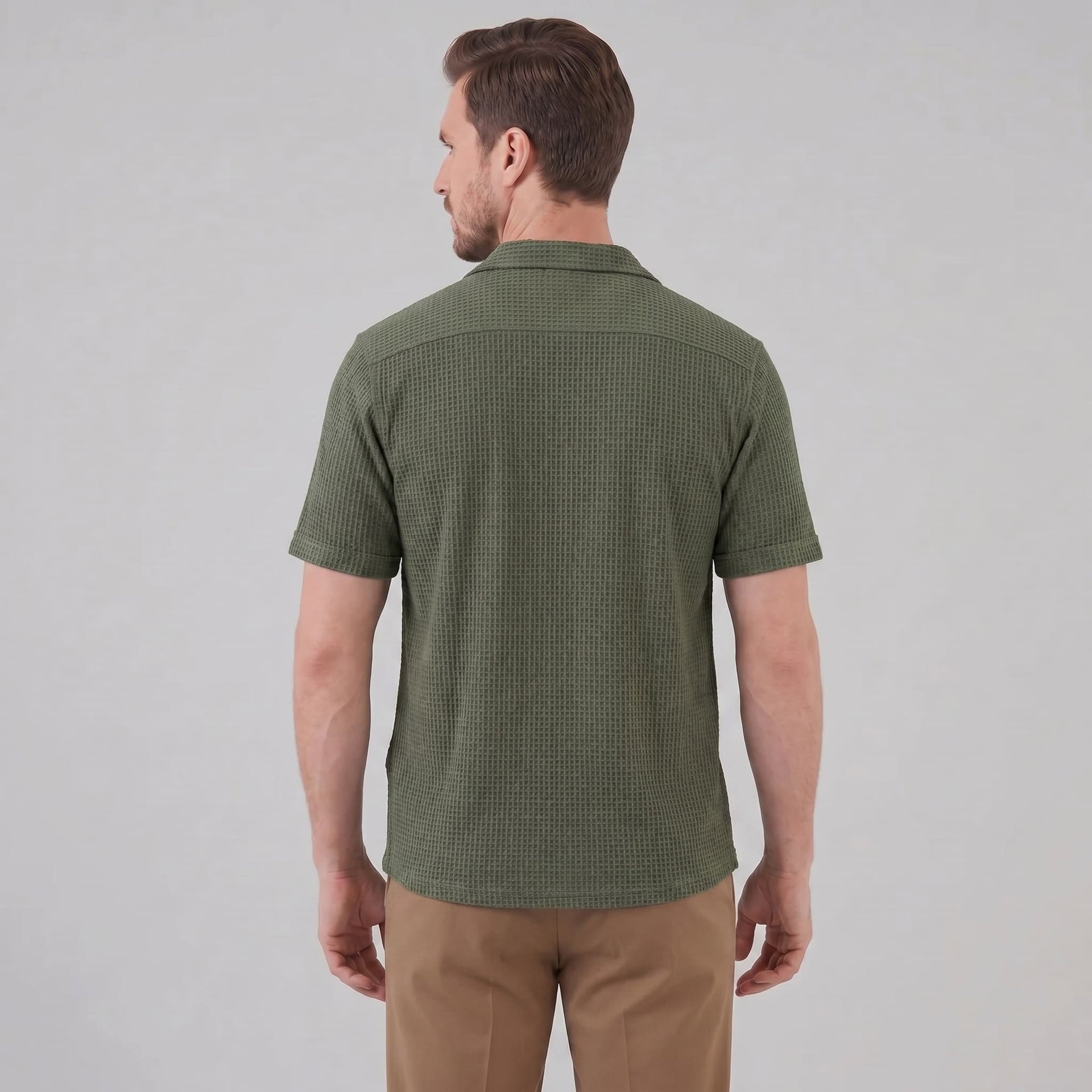 Houston Waffle Knit Camp Collar Shirt
