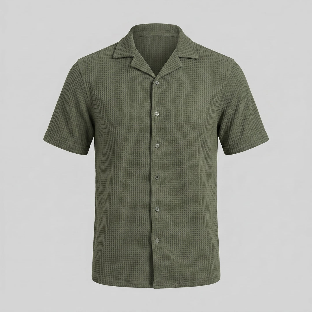 Houston Waffle Knit Camp Collar Shirt