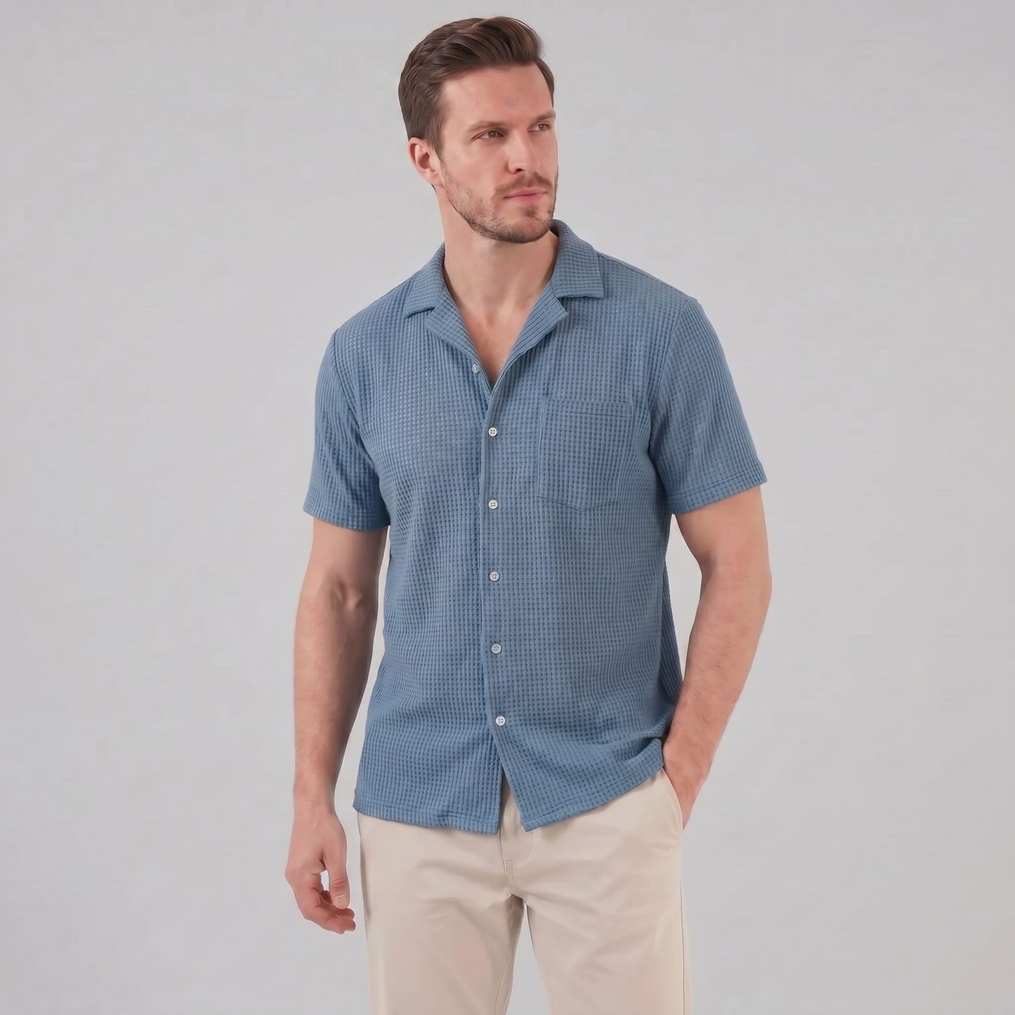 Houston Waffle Knit Camp Collar Shirt_6
