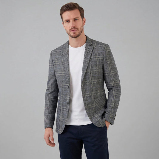 Fisher Lightweight Plaid Blazer_1