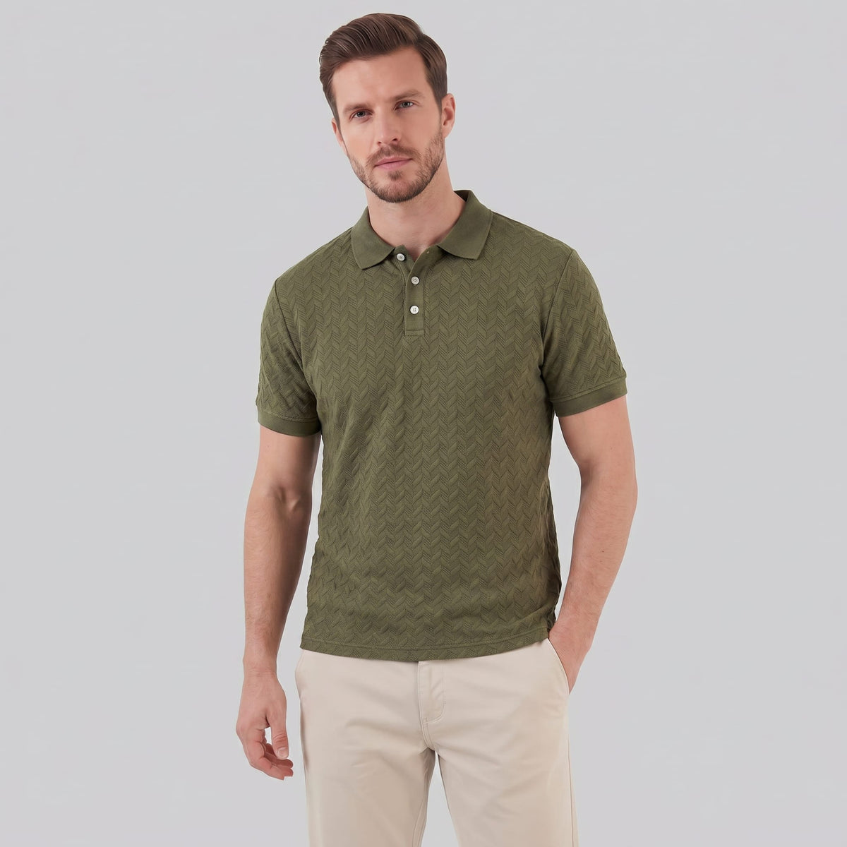 Quentin Chevron Knit Polo