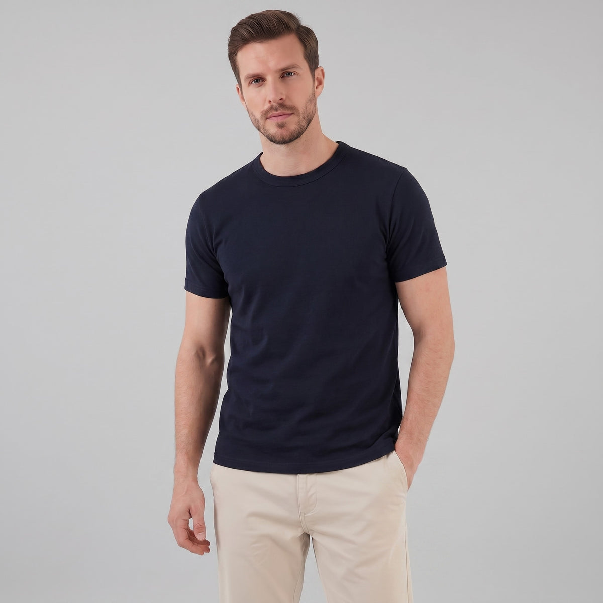 Ian Cotton Blend Crew Neck T-Shirt