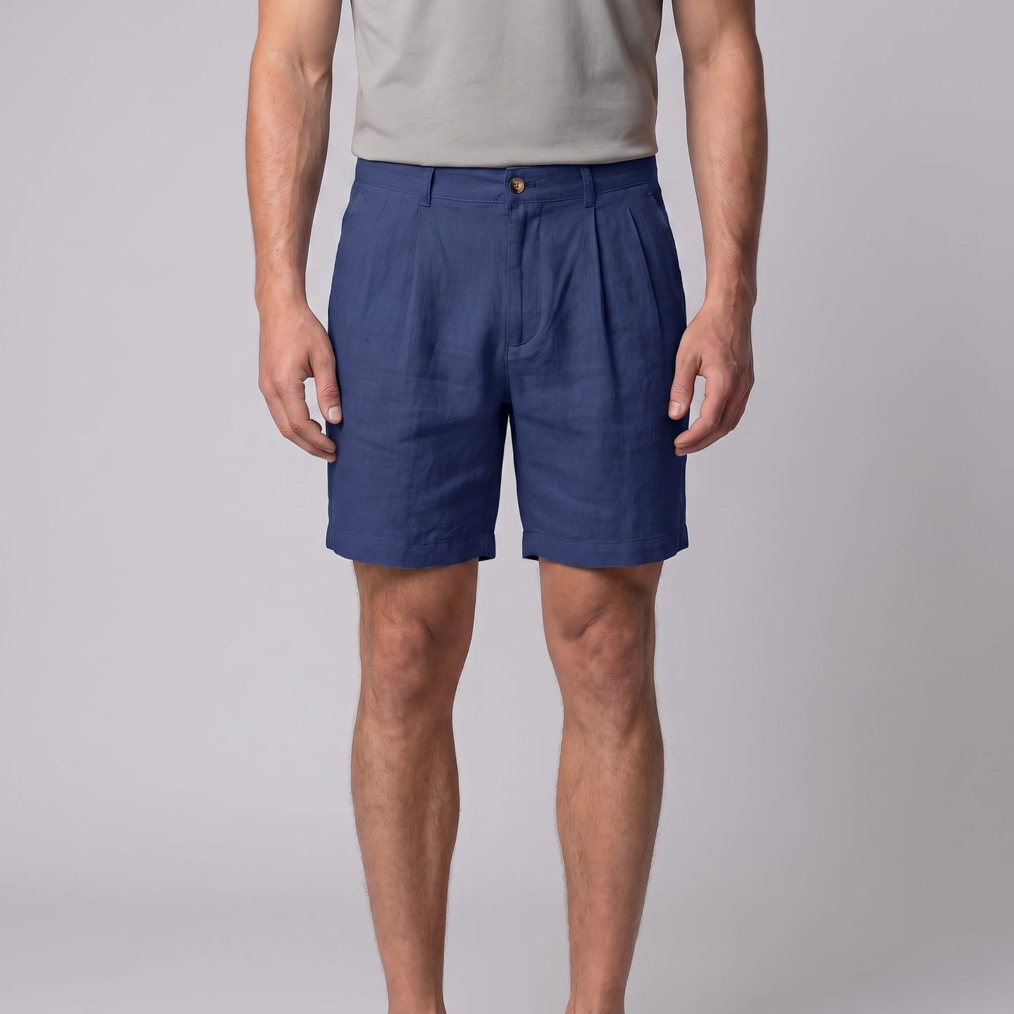 Dudley Pleated Linen Shorts_15