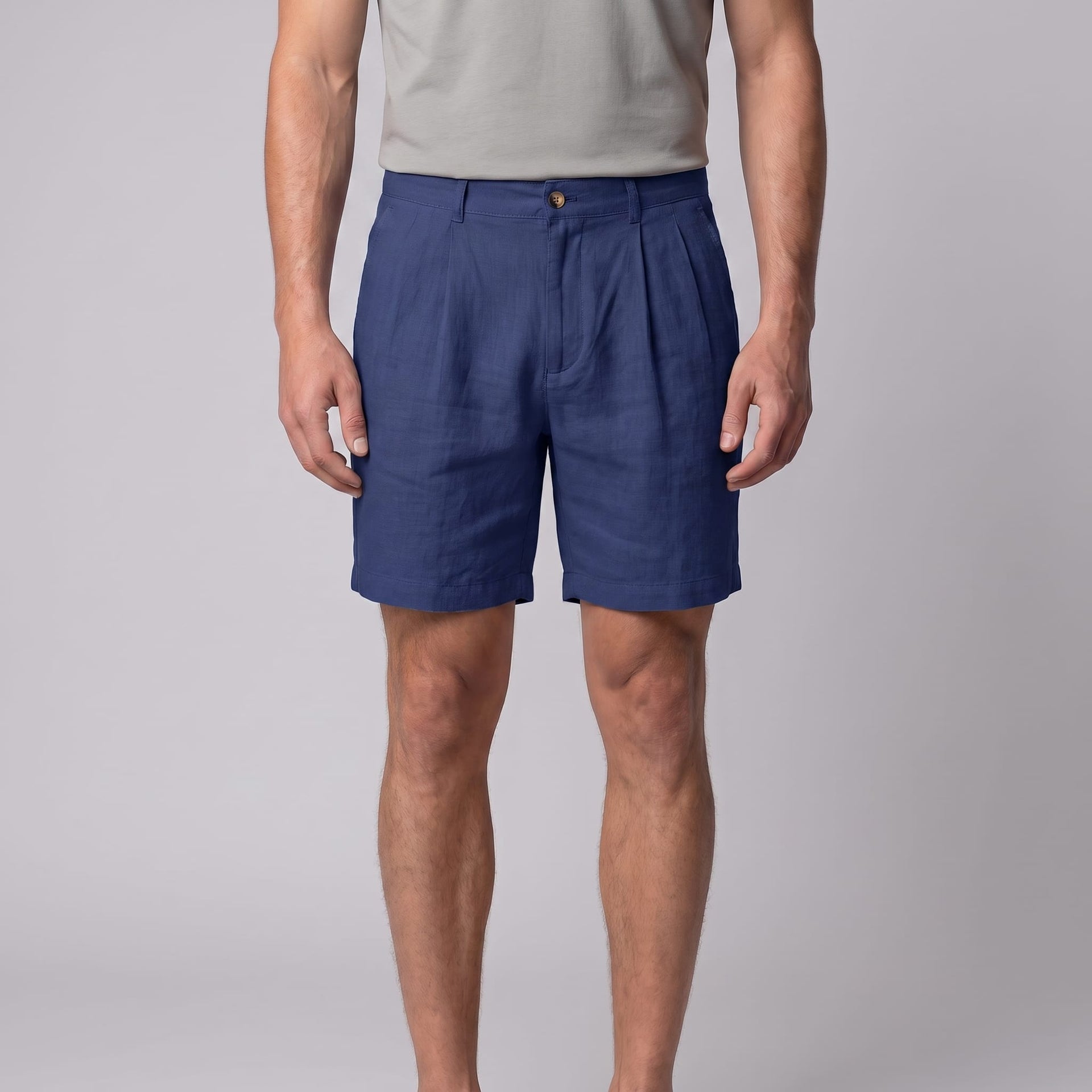 Dudley Pleated Linen Shorts