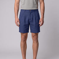 Dudley Pleated Linen Shorts