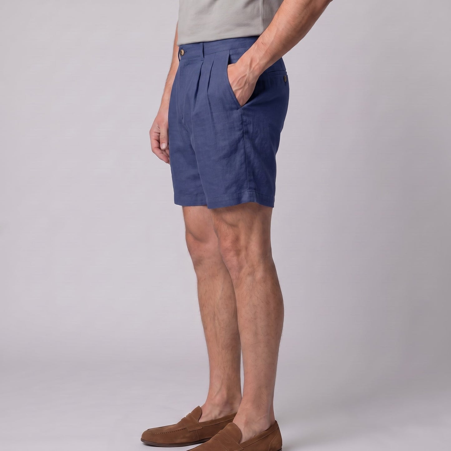 Dudley Pleated Linen Shorts_18
