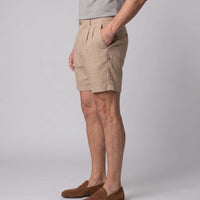 Dudley Pleated Linen Shorts