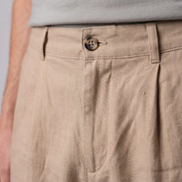 Dudley Pleated Linen Shorts