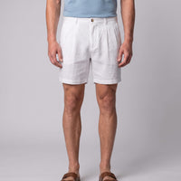 Dudley Pleated Linen Shorts