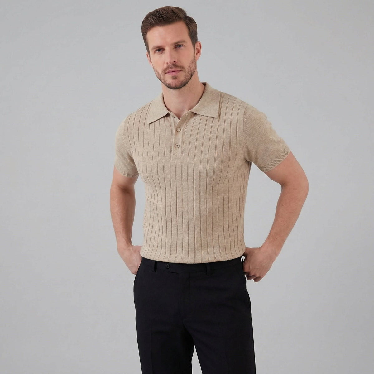 Rafferty Cotton Blend Ribbed Polo_1
