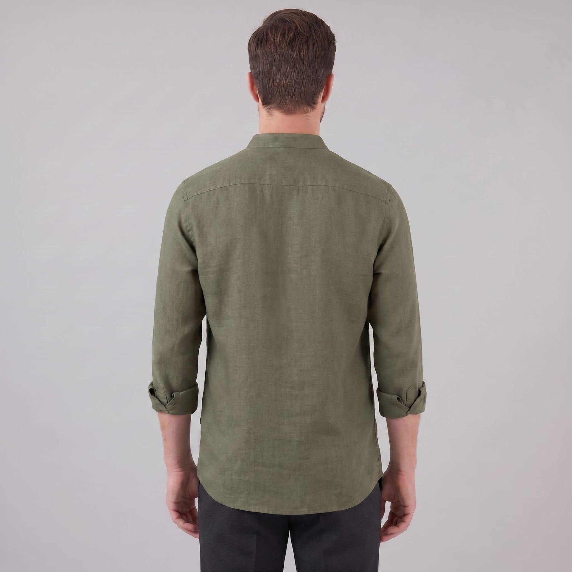 Jace Cotton Blend Band Collar Shirt