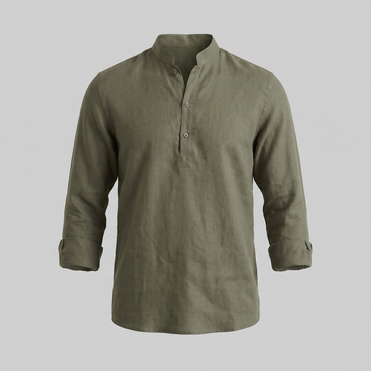 Jace Cotton Blend Band Collar Shirt_15