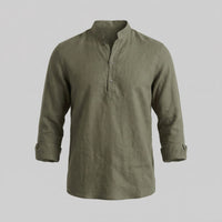 Jace Cotton Blend Band Collar Shirt