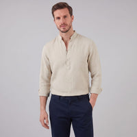 Jace Cotton Blend Band Collar Shirt