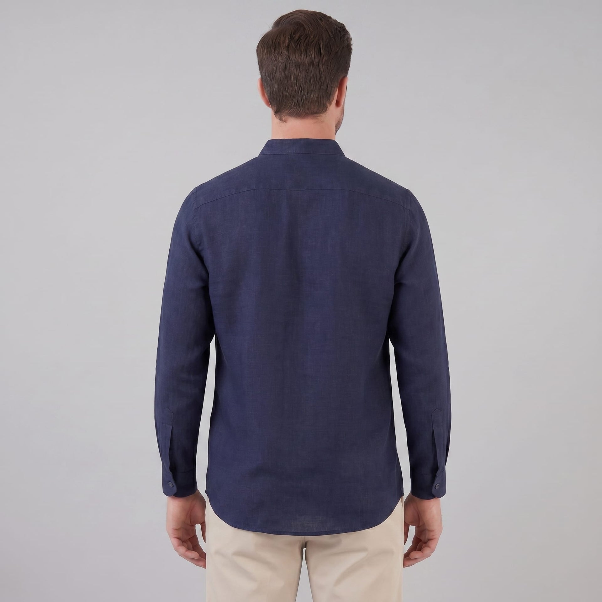 Jace Cotton Blend Band Collar Shirt