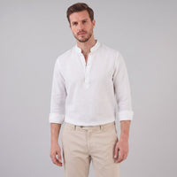 Jace Cotton Blend Band Collar Shirt