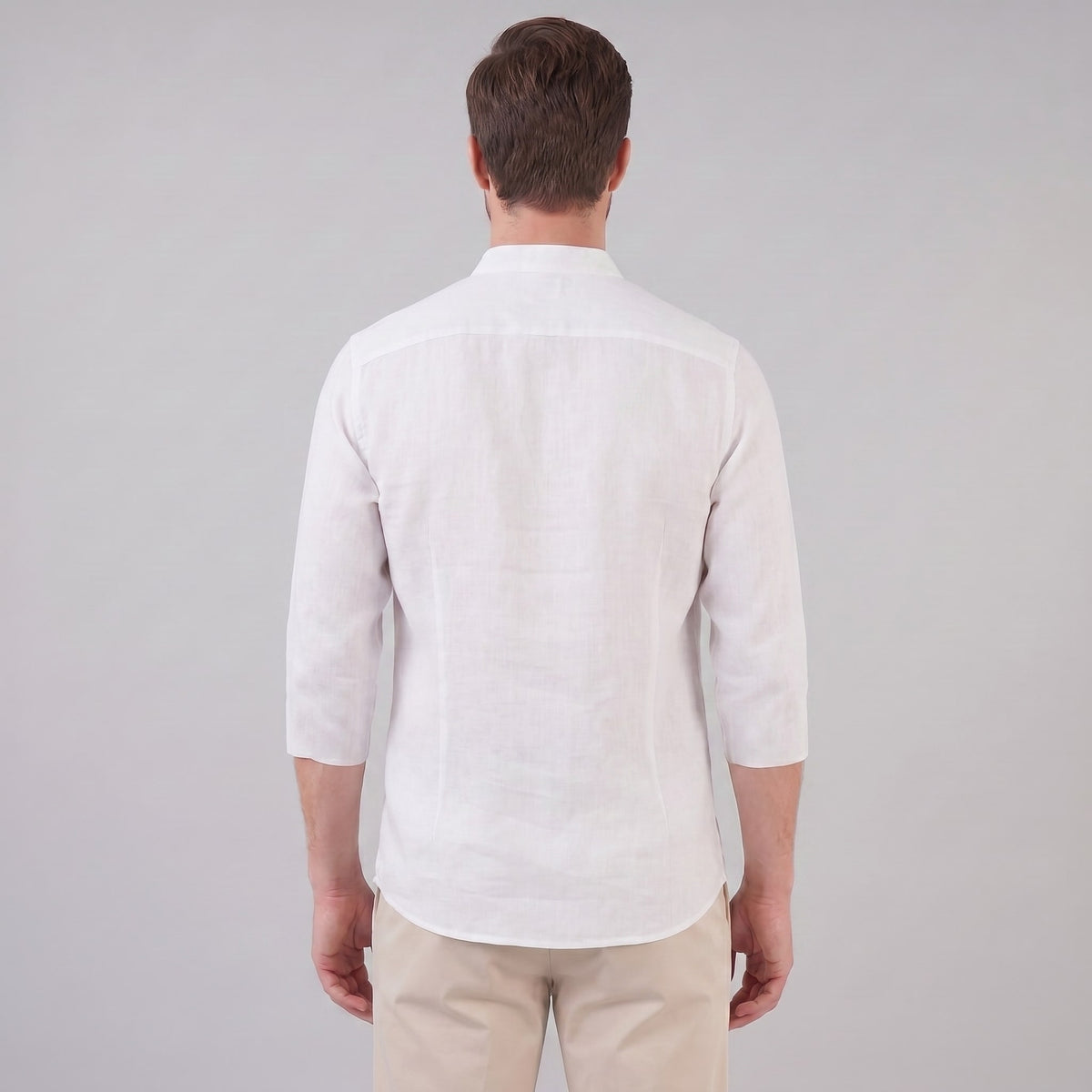 Jace Cotton Blend Band Collar Shirt_8