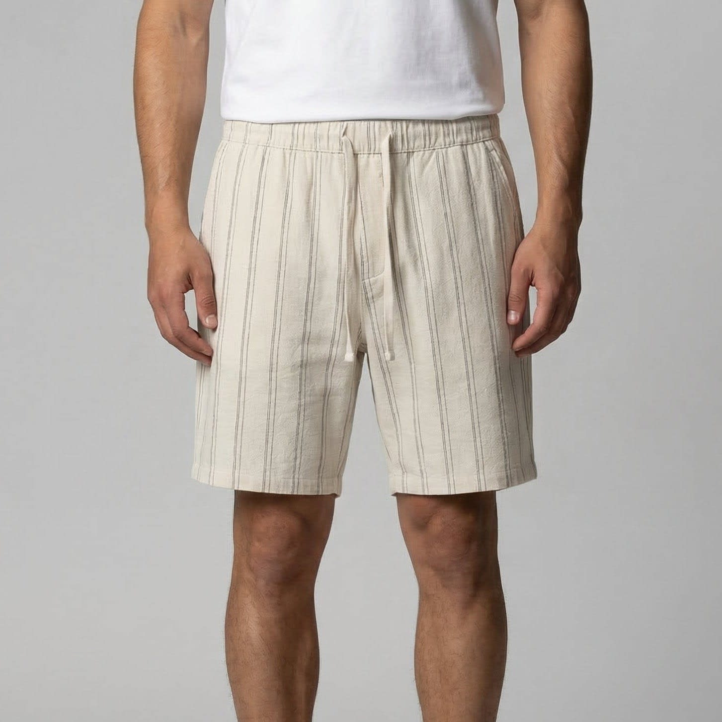 Duncan Linen Blend Drawstring Shorts