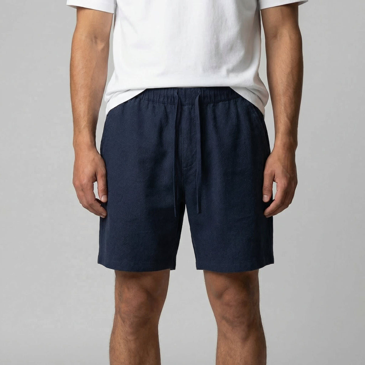 Duncan Linen Blend Drawstring Shorts