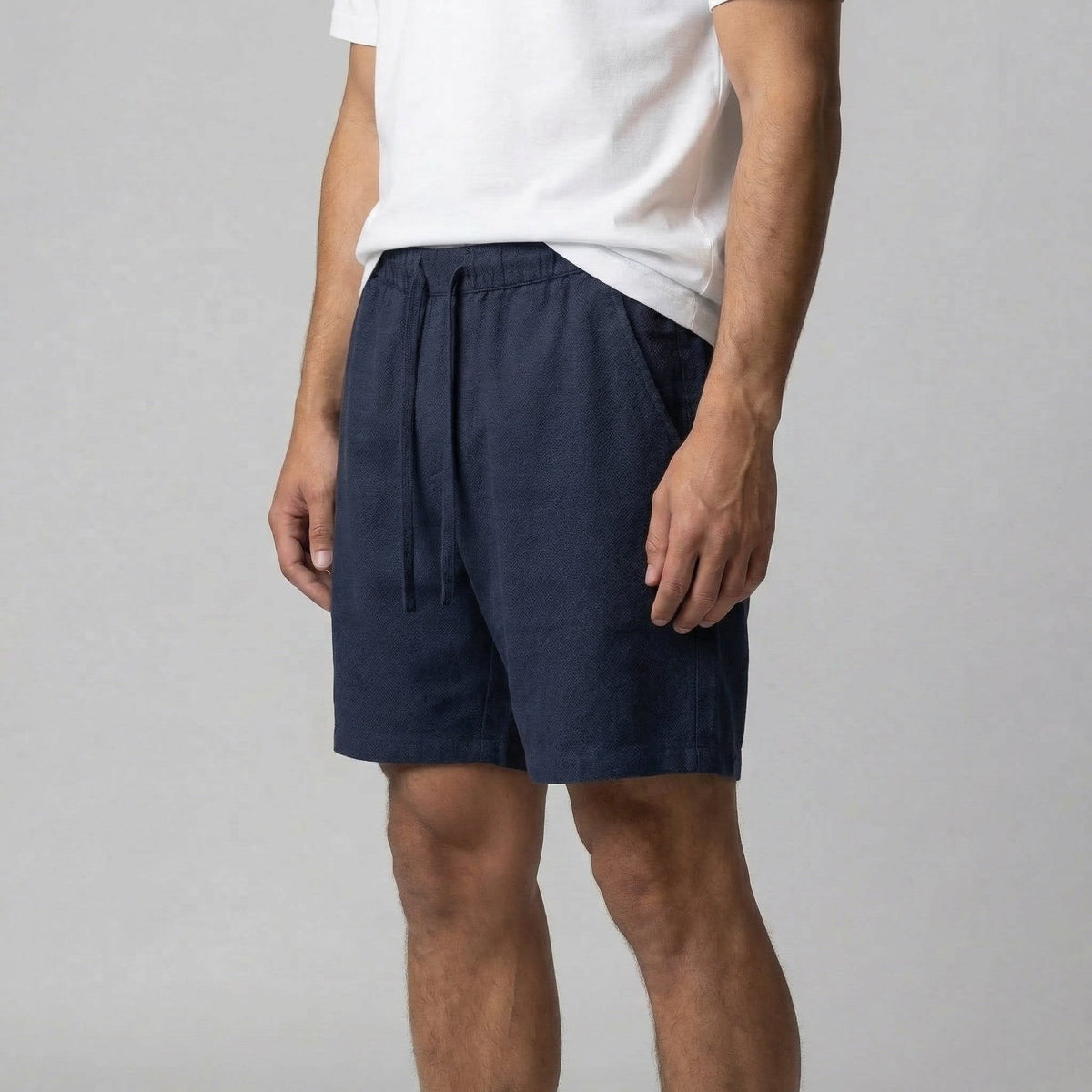 Duncan Linen Blend Drawstring Shorts_18