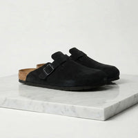 Maxfield Suede Buckle Clogs