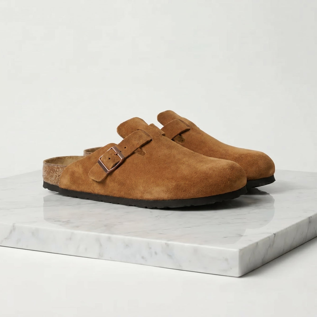Maxfield Suede Buckle Clogs