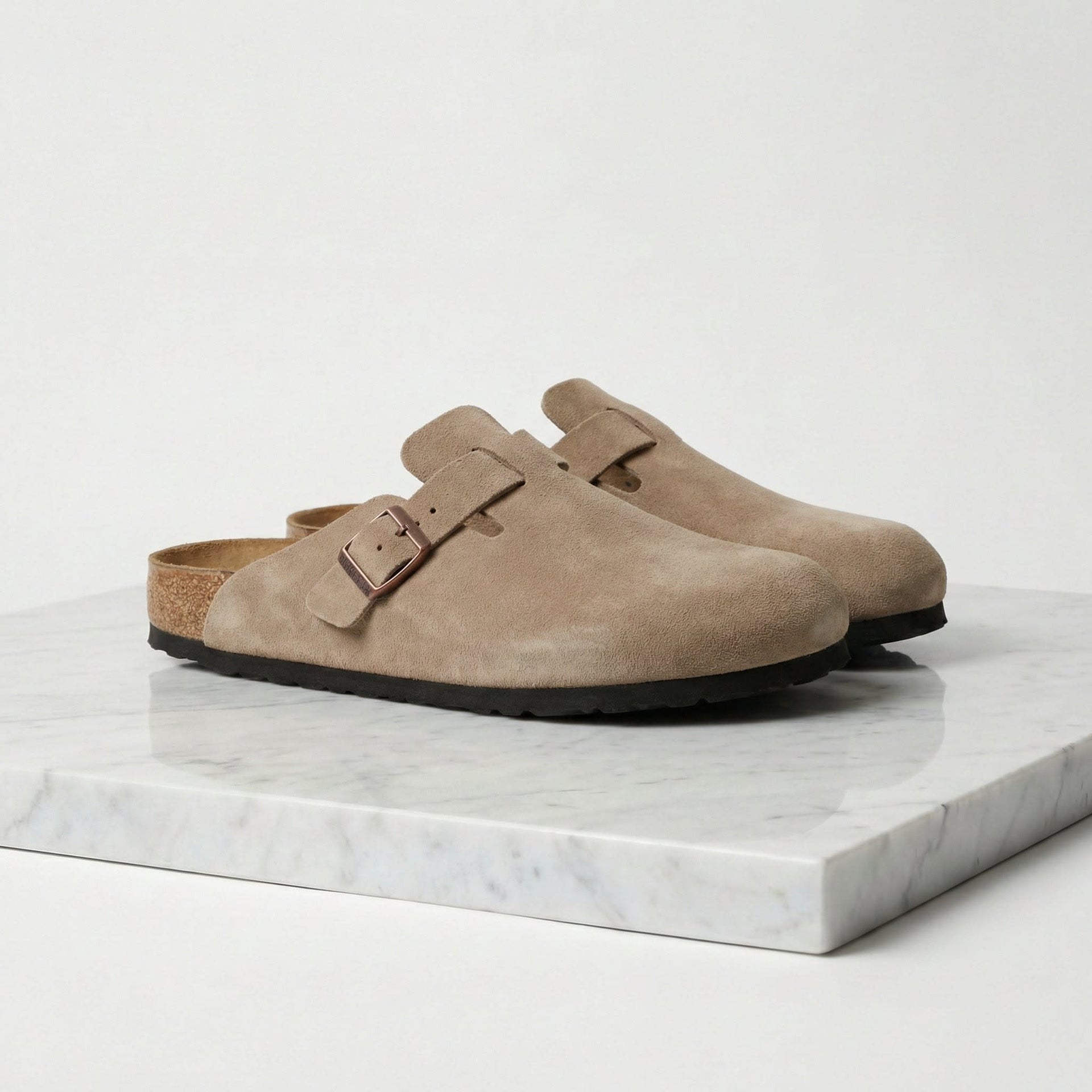 Maxfield Suede Buckle Clogs