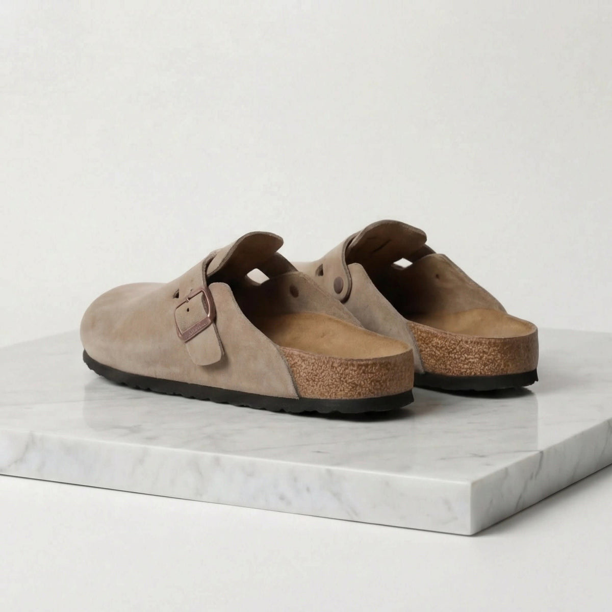 Maxfield Suede Buckle Clogs