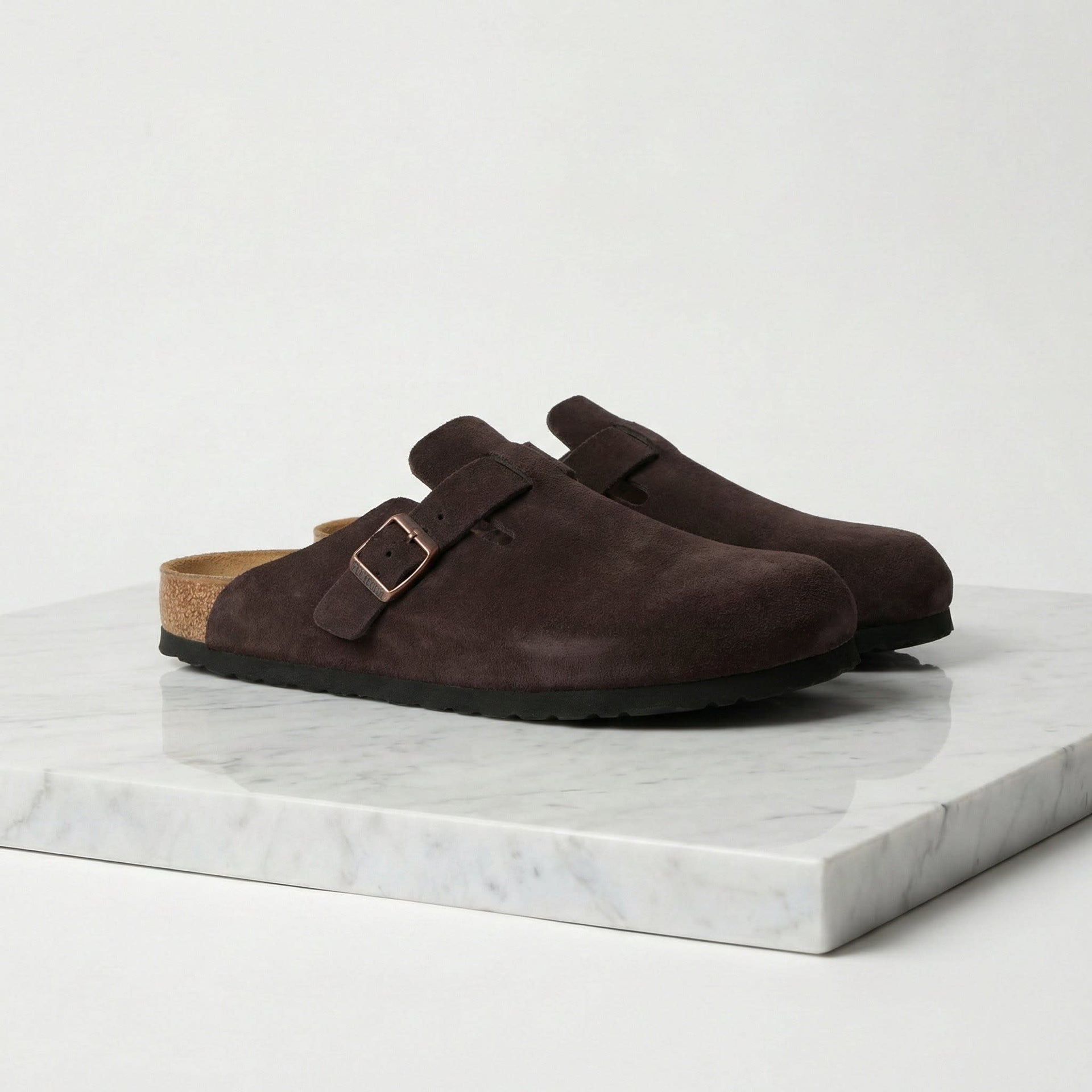 Maxfield Suede Buckle Clogs