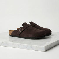 Maxfield Suede Buckle Clogs