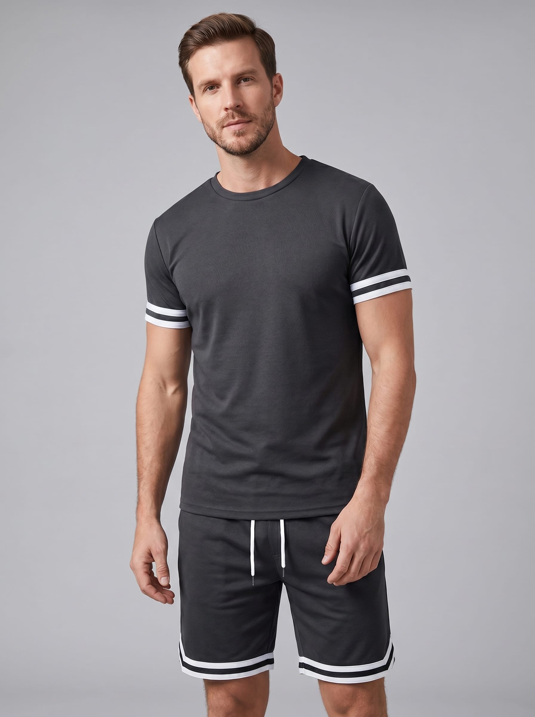 Bishop Contrast Stripe T-Shirt and Shorts Set