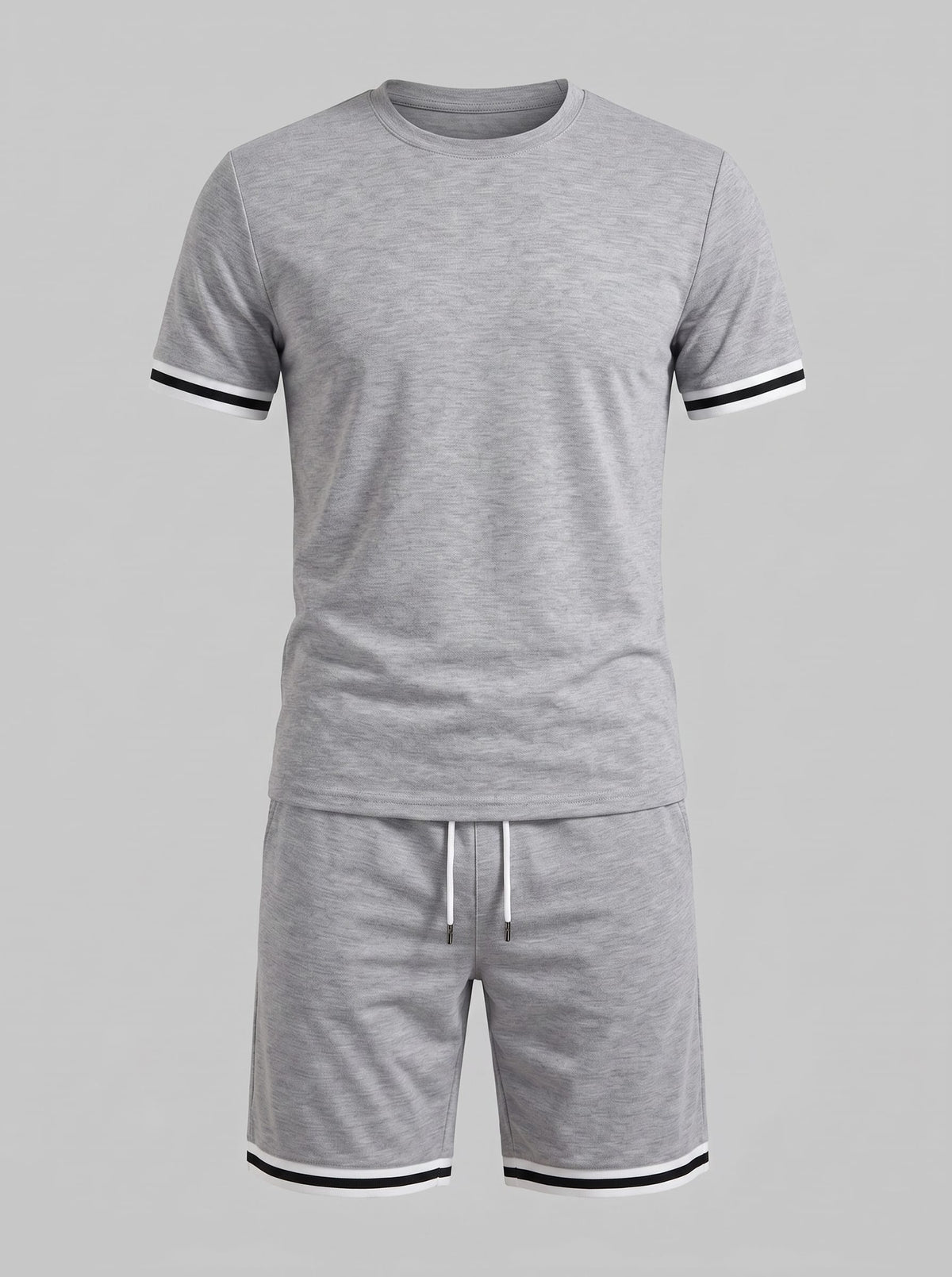 Bishop Contrast Stripe T-Shirt and Shorts Set_11