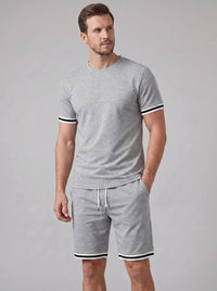 Bishop Contrast Stripe T-Shirt and Shorts Set