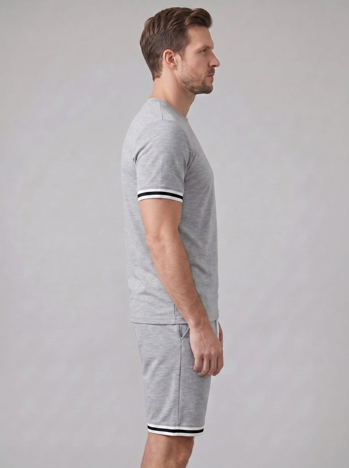 Bishop Contrast Stripe T-Shirt and Shorts Set