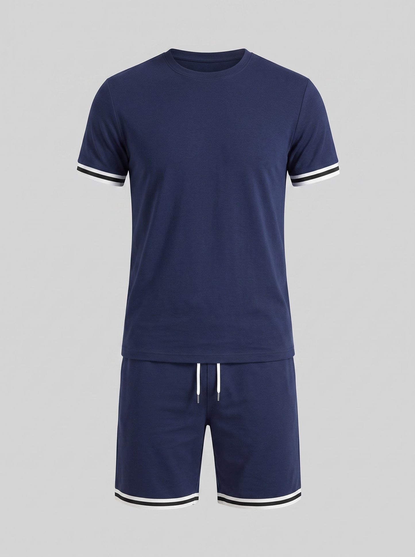 Bishop Contrast Stripe T-Shirt and Shorts Set_16