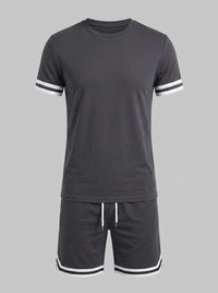 Bishop Contrast Stripe T-Shirt and Shorts Set