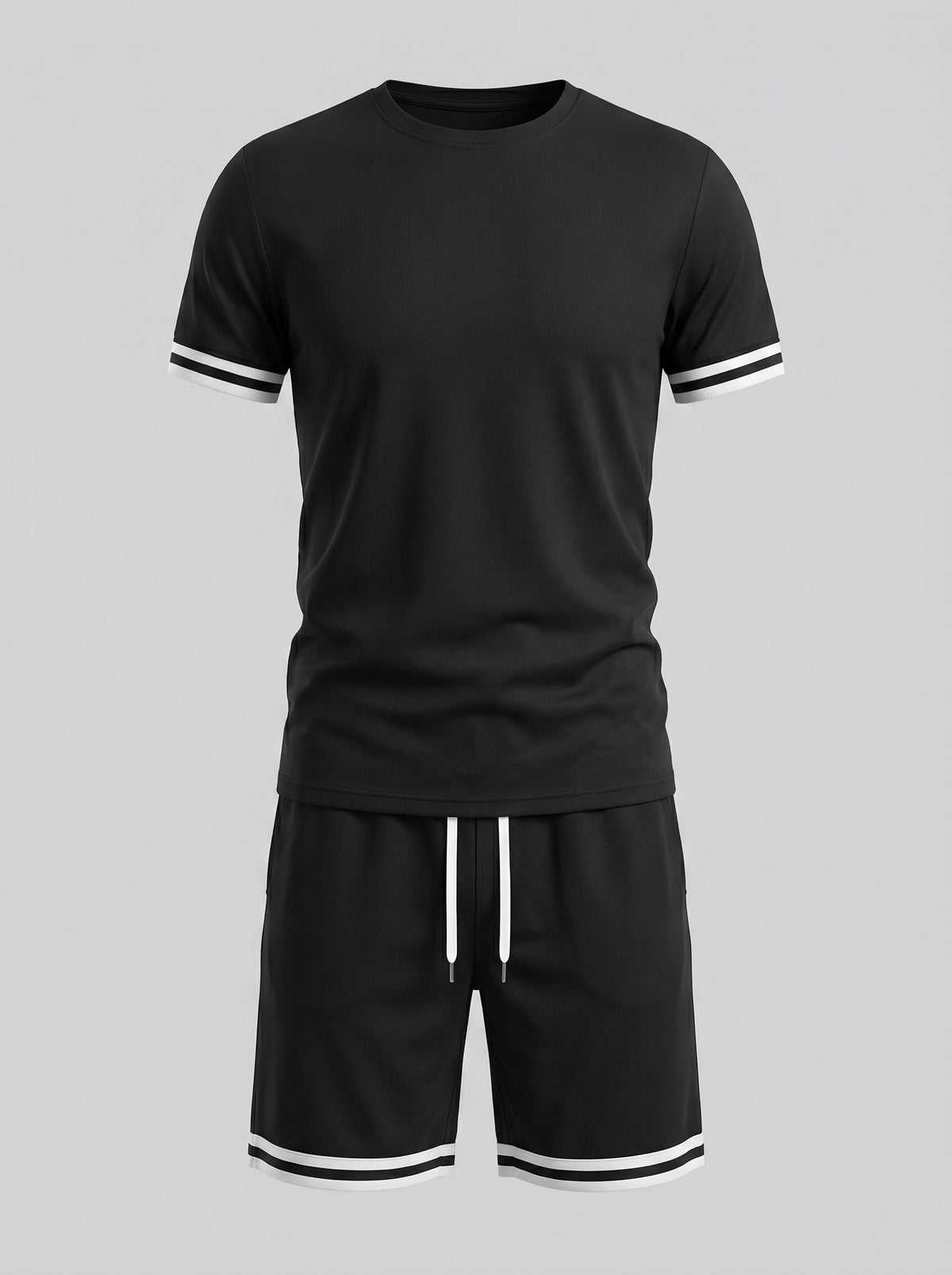 Bishop Contrast Stripe T-Shirt and Shorts Set_6