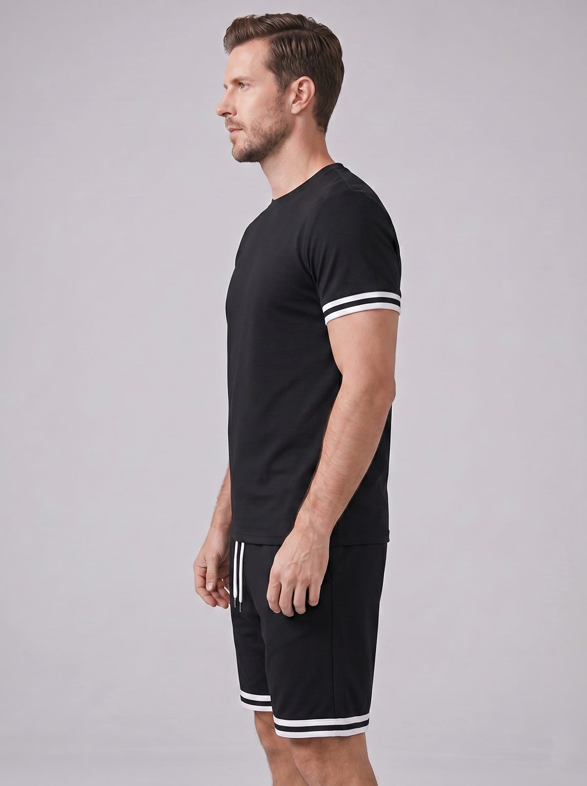 Bishop Contrast Stripe T-Shirt and Shorts Set